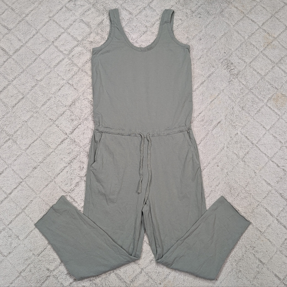 Frank & Eileen Jumpsuit Womens XS Green Sage Cotton Pull On Sleeveless